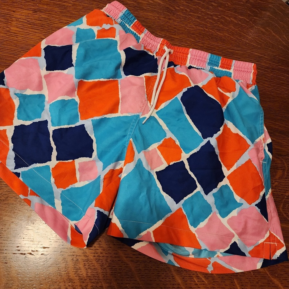 Chubbies Color Block 5.5" Mens Lined Hula Girl‎ Swim Trunks Shorts Size Large